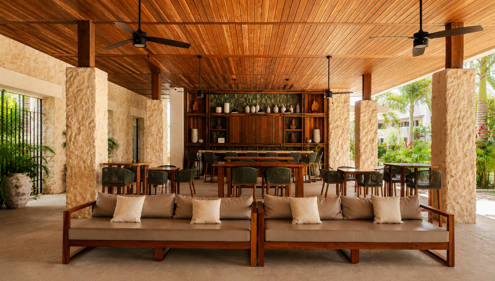 Casa Club de Losantos Residencial, espacio social de Isla Blanca Residences
